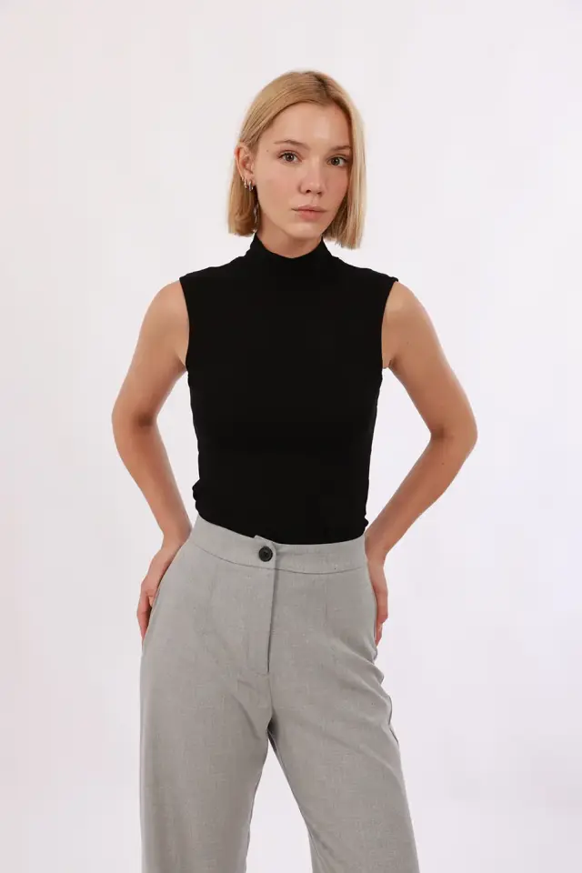 VeluraCollection Kadın Kolsuz Balıkçı Yaka Bluz 4’lü Set