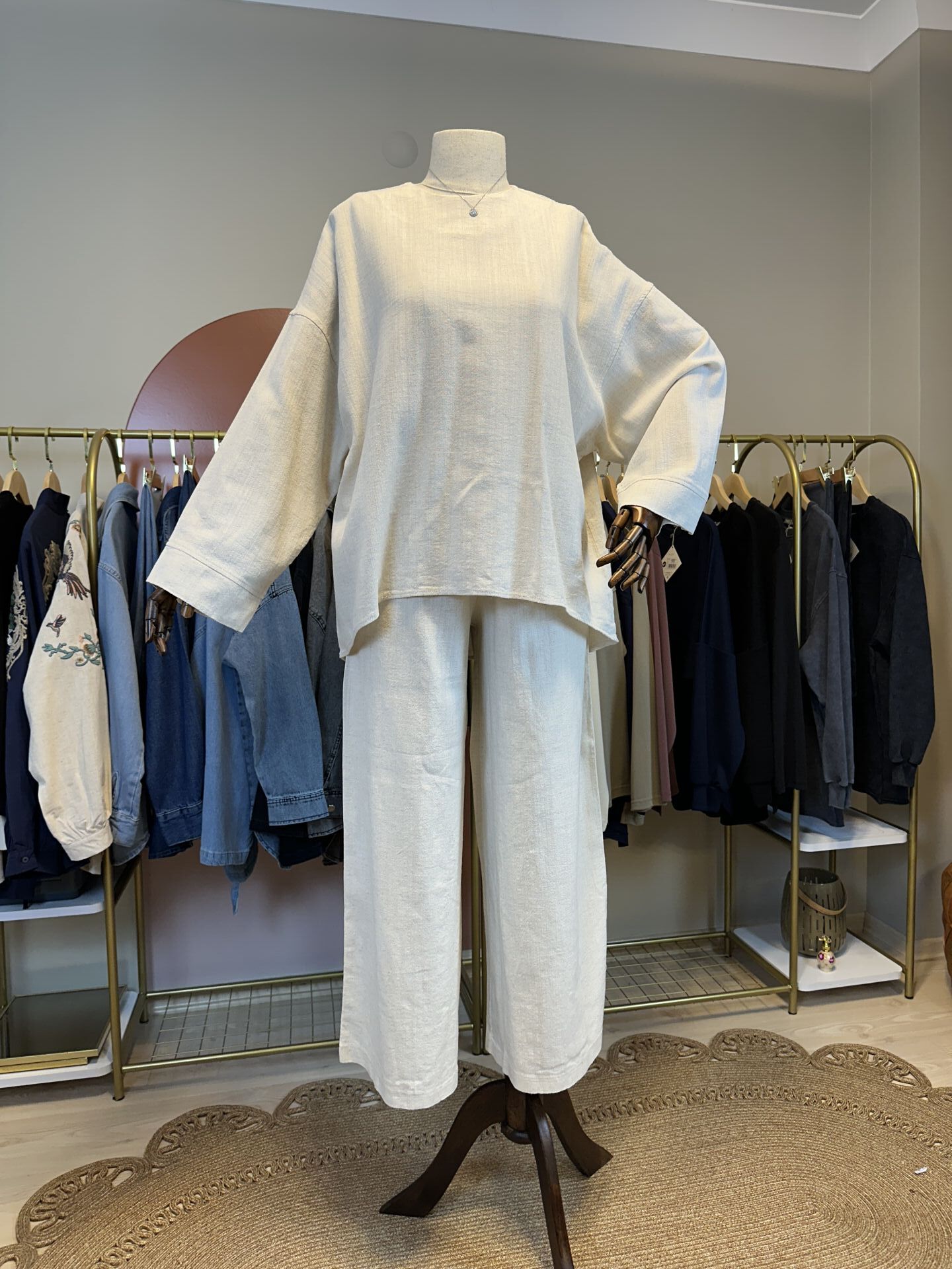 Velura Collection - Keten Görünümlü Takım - Natural
