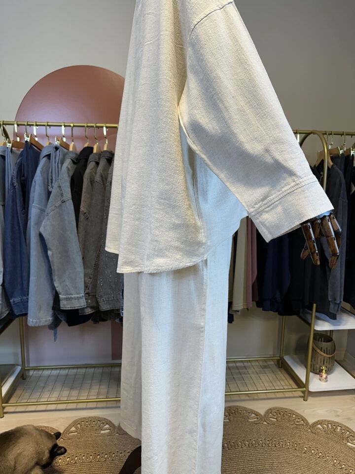 Velura Collection - Keten Görünümlü Takım - Natural