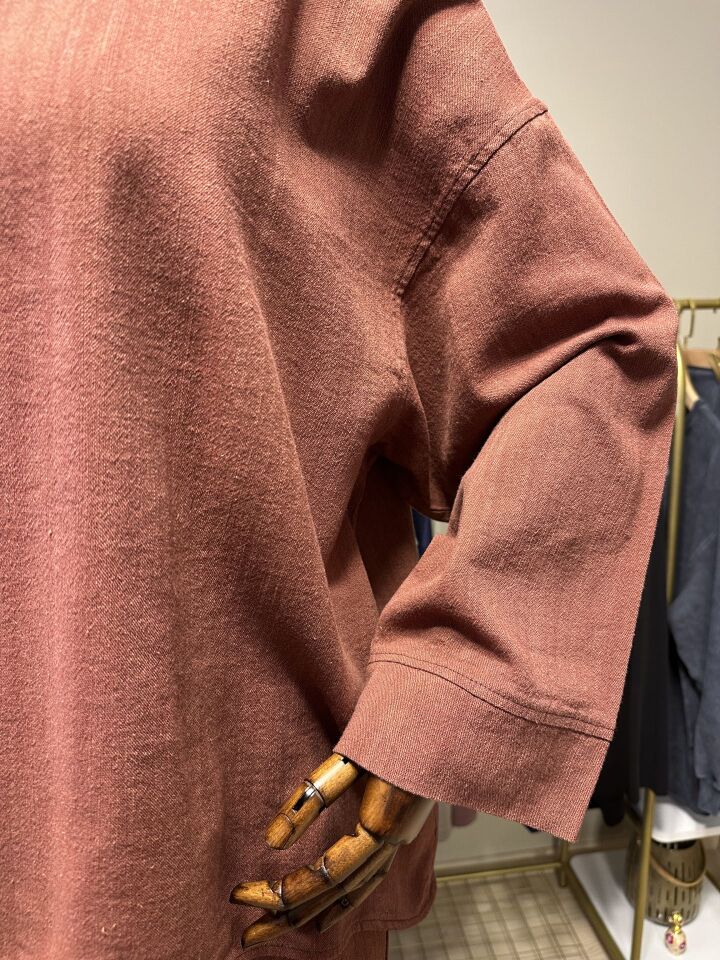 Velura Collection - Keten Görünümlü Takım - Kiremit