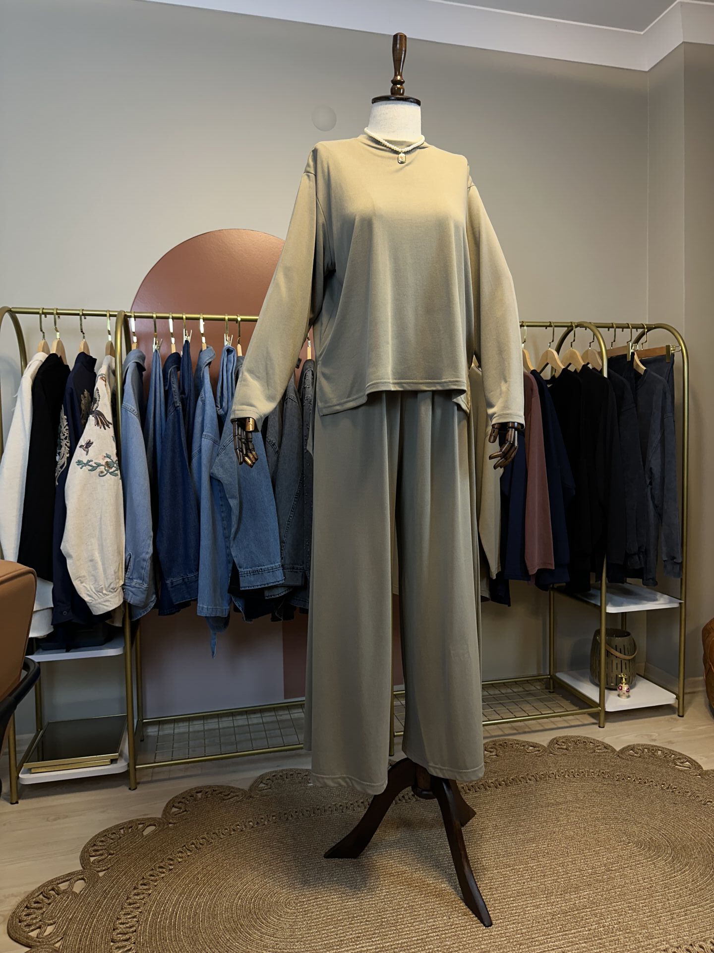 Velura Collection - Bol Pantolonlu Takım - Haki