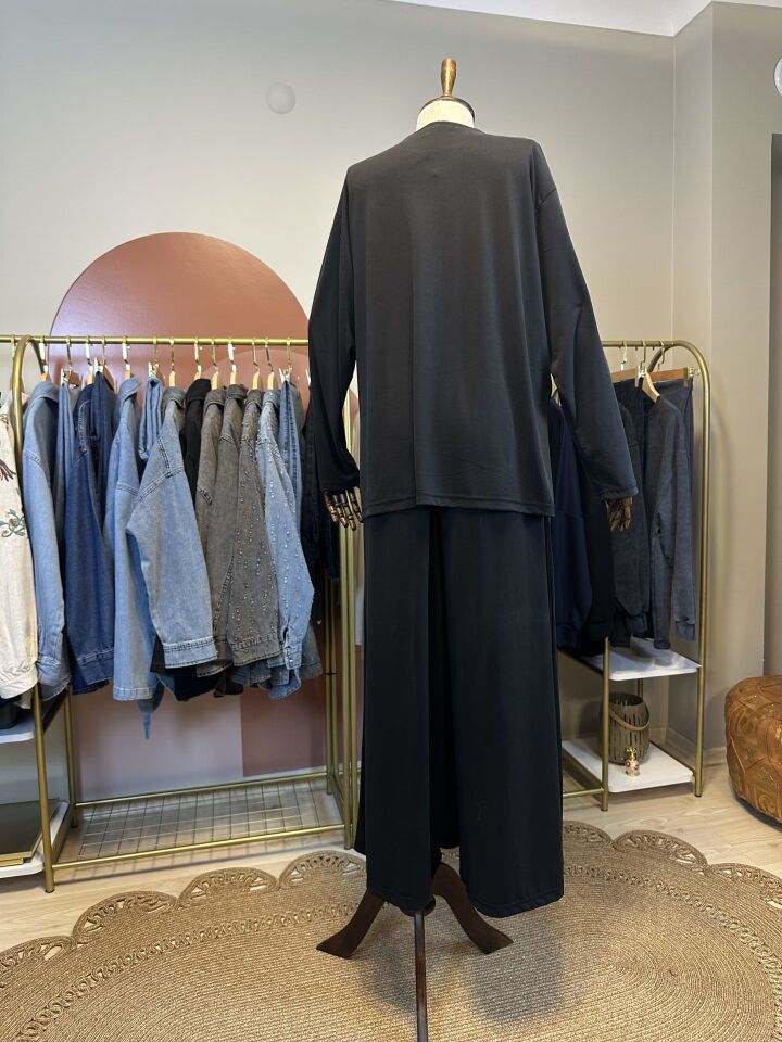 Velura Collection - Bol Pantolonlu Takım - Siyah