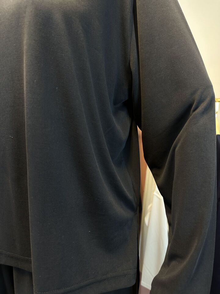 Velura Collection - Bol Pantolonlu Takım - Siyah