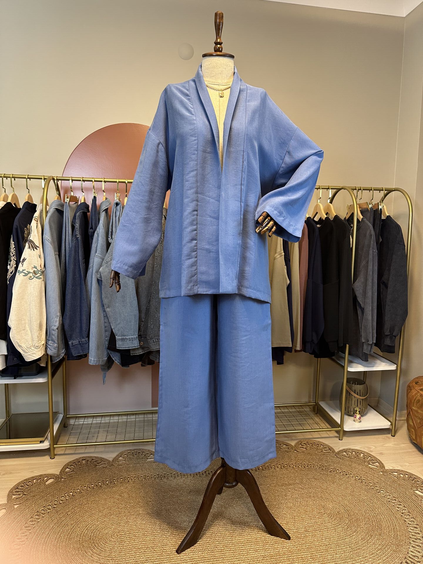Velura Collection - Mavi Kimono Takım