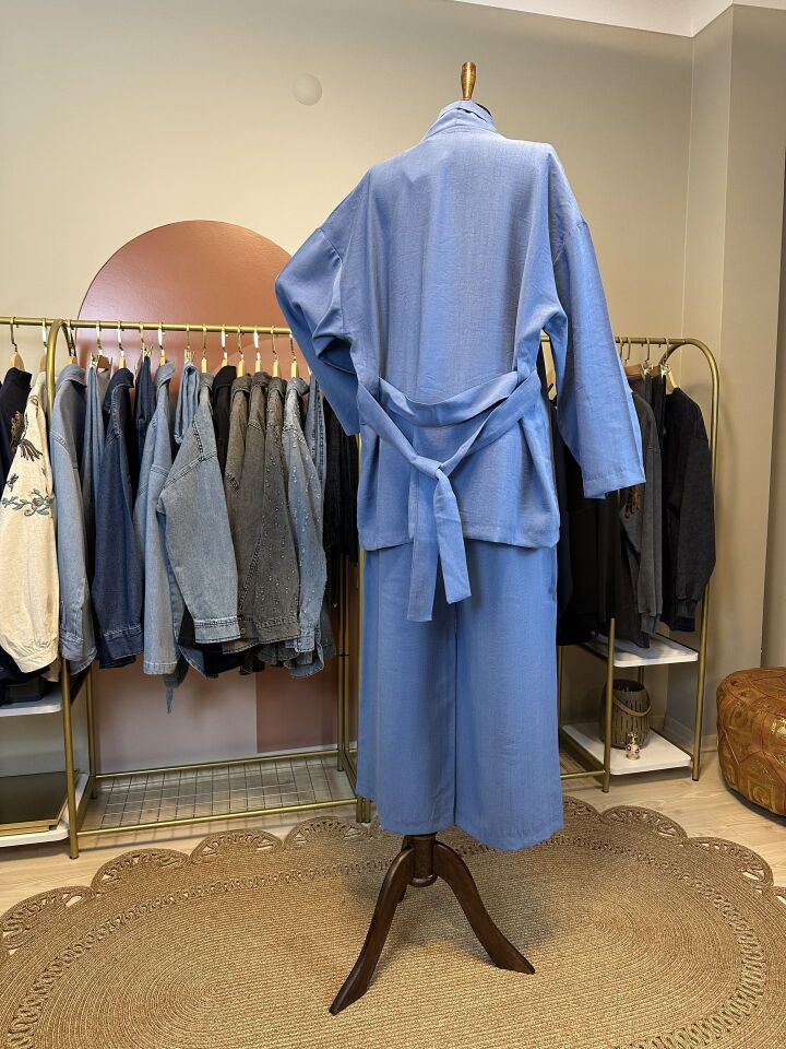Velura Collection - Mavi Kimono Takım